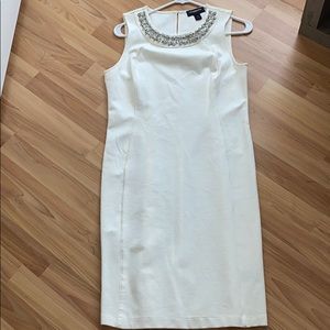 Liz Claiborne career dress bejeweled neckline